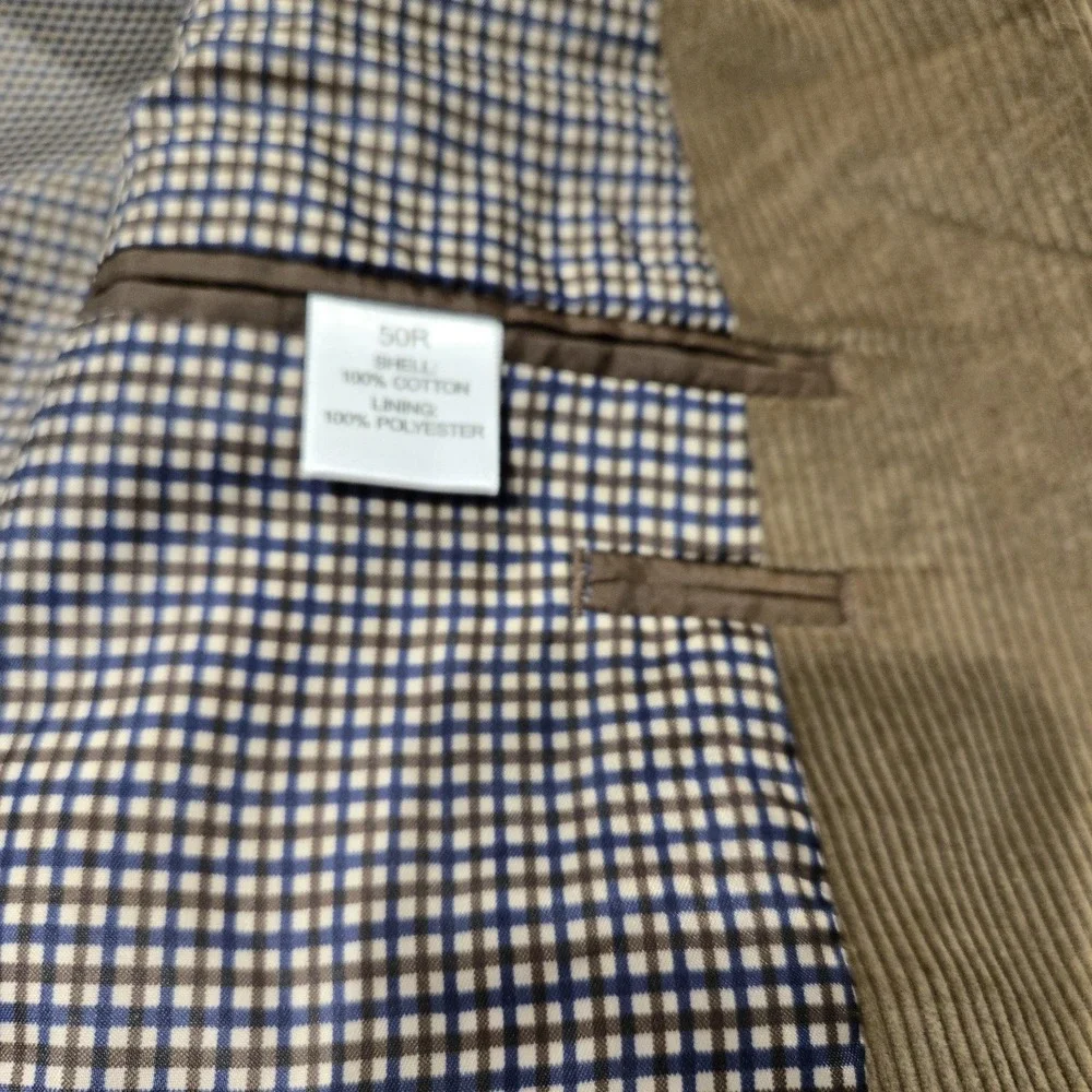 Mens NWT Saddlebred Brown Corduroy Blazer Elbow Patch50R JACKET CLASSIC Academia